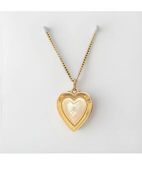 Crown Trifari Heart Necklace-Gold Tone
